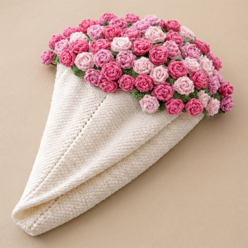 Szerelmi rózsák - Kézzel horgolt csokor